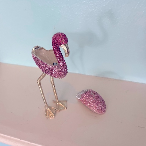 Pink Flamingo Figurine with Gold Accents - Picture 2 of 2
